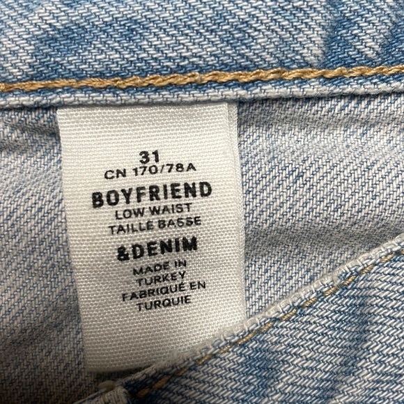 H & M Denim Boyfriend Low Waist Button Fly Jeans Distressed Ripped Siz… - Picture 7 of 10